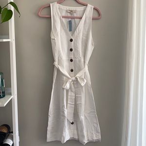 LOFT Linen-Blend Dress / White / 6 Petite / NWT